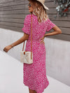 Ditsy Floral Tie Front Button Through Dress