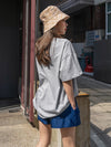DAZY Letter And Mountain Print Oversized Tee