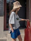 DAZY Letter And Mountain Print Oversized Tee
