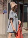 DAZY Letter And Mountain Print Oversized Tee