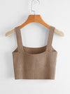 Solid Crop Knit Top