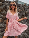 Ditsy Floral Print Self Tie Dress