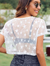 EZwear Star Print Mesh Sheer Top Without Bra