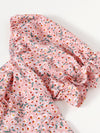 Plus Drawstring Knot Ruched Front Ditsy Floral Milkmaid Dress