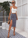 Frenchy Lettuce Trim Cami Top Drawstring Ruched Ditsy Floral Skirt Set