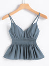 Solid Shirred Cami Top