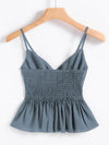 Solid Shirred Cami Top