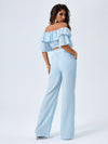 Off Shoulder Crop Top Paperbag Waist Pants Set