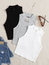 EZwear 3 Pack Mock Neck Rib knit Tank Top