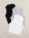 EZwear 3 Pack Mock Neck Rib knit Tank Top