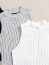 EZwear 3 Pack Mock Neck Rib knit Tank Top