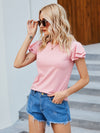 Tiered Layer Butterfly Sleeve Tee