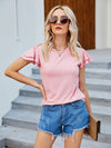 Tiered Layer Butterfly Sleeve Tee