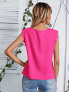 Notched Neck Scallop Trim Top