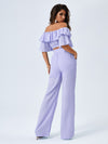 Off Shoulder Crop Top Paperbag Waist Pants Set