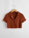Single Breasted Notched Collar Tee