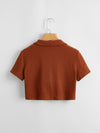 Single Breasted Notched Collar Tee