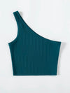 One Shoulder Rib knit Crop Top