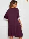 2 Pack Lace Panel Robe Pajama Set