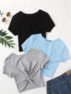 3 Pack Twist Front Tee
