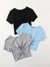 3 Pack Twist Front Tee