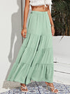 Elastic Waist Tiered Hem Palazzo Pants