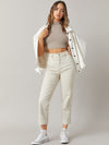 BASICS Mock Neck Rib knit Crop Top