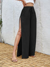 Tie Waist Split Thigh Wide Leg Pants