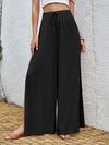 Tie Waist Split Thigh Wide Leg Pants