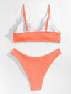 Plain Textured Bikini Swimsuit