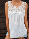 Eyelet Embroidery Guipure Lace Panel Blouse