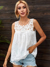 Eyelet Embroidery Guipure Lace Panel Blouse