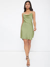 Cowl Neck Solid Cami Dress