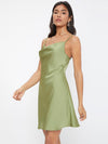 Cowl Neck Solid Cami Dress