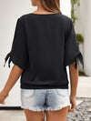 Knot Split Sleeve Blouse