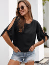 Knot Split Sleeve Blouse