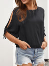 Knot Split Sleeve Blouse