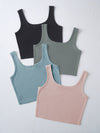 EZwear 4pack Solid Crop Tank Top