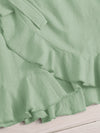 MOD Cut Out Tie Back Ruffle Trim Wrap Hem Slip Dress