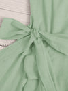 MOD Cut Out Tie Back Ruffle Trim Wrap Hem Slip Dress