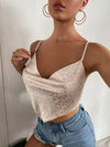 BAE Knotted Backless Jacquard Satin Cami Top