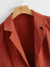 Double Button Lapel Neck Vest Blazer