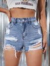 High Waist Ripped Denim Shorts