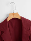 Double Button Lapel Neck Vest Blazer