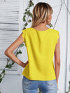 Notched Neck Scallop Trim Top