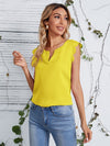 Notched Neck Scallop Trim Top