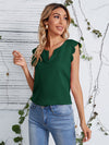 Notched Neck Scallop Trim Top