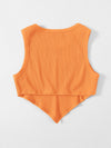 EZwear F Asymmetrical Hem Rib knit Crop Tank Top