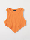 EZwear F Asymmetrical Hem Rib knit Crop Tank Top