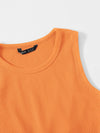 EZwear F Asymmetrical Hem Rib knit Crop Tank Top